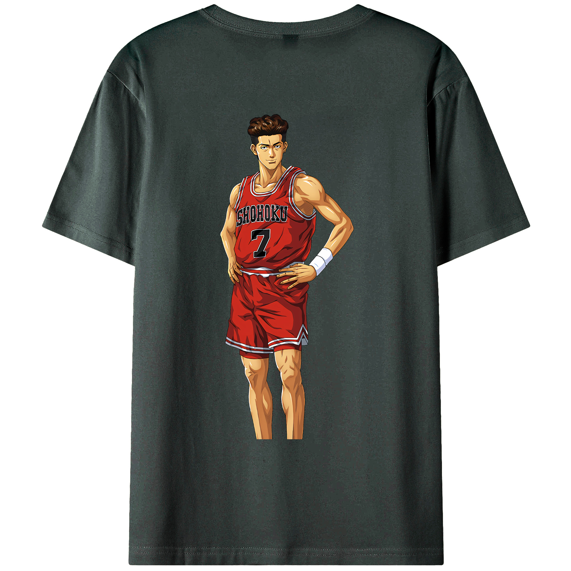 （画像用） SLAM DUNK／スラムダンク 綿100％ メンズ半袖Tシャツ（バックプリント） 通気性
